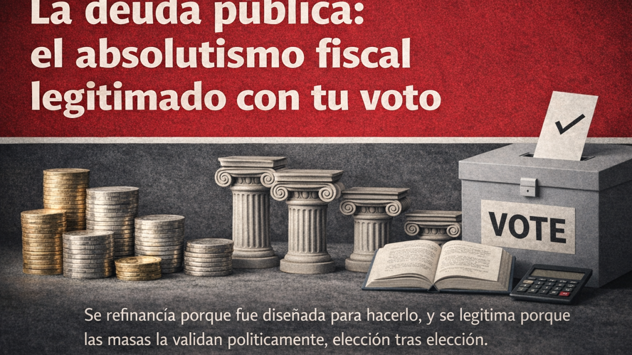 La deuda pública: el absolutismo fiscal legitimado con tu voto.